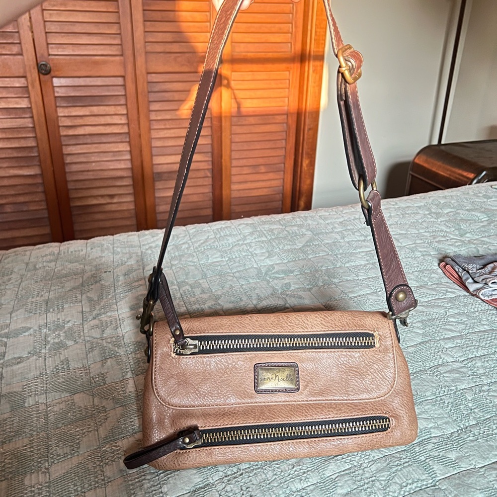 Simply Noelle Tan and Brown Clutch